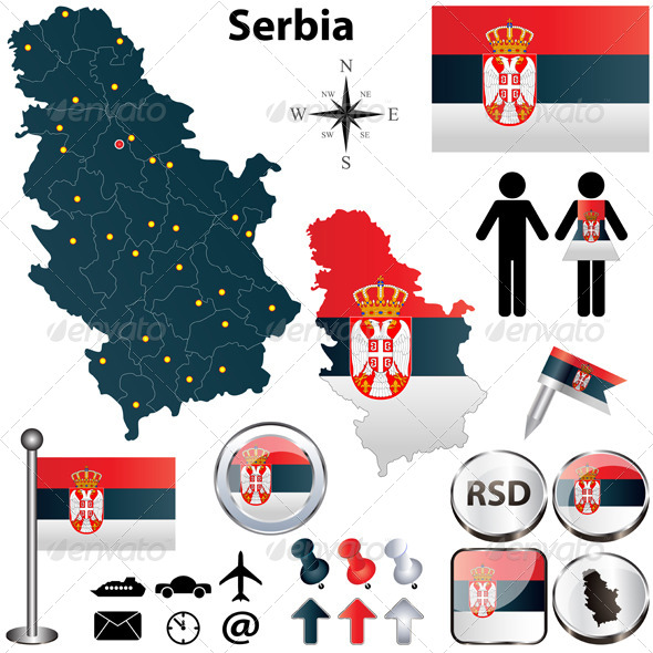 Map of Serbia - Travel Conceptual