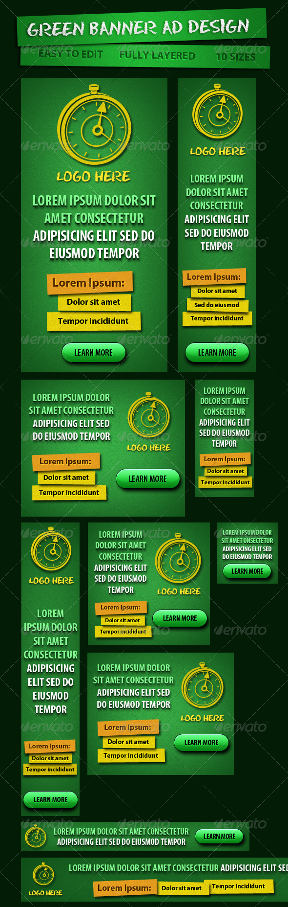 Green Banner ad for Campaign - Banners & Ads Web Elements
