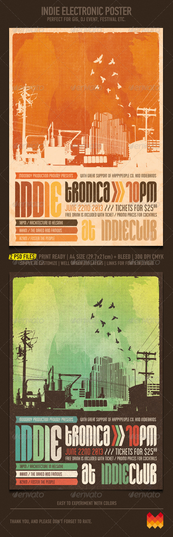 Indie Electronic Flyer/Poster - Clubs & Parties Events