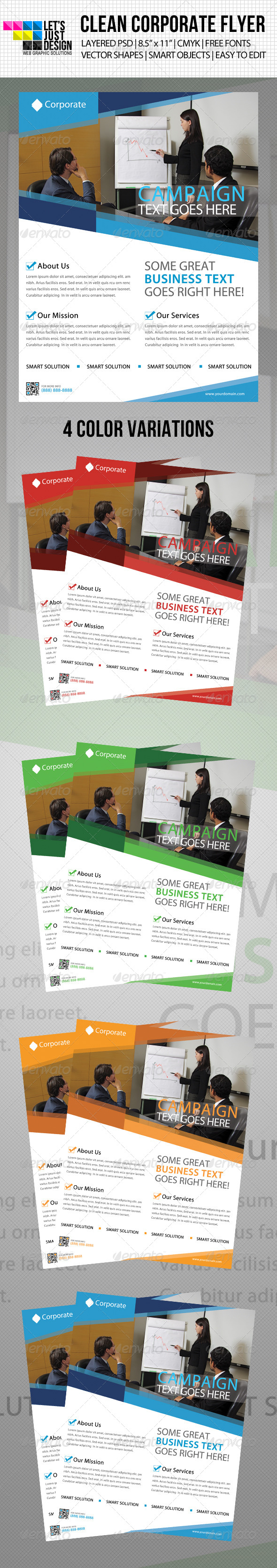 Clean Corporate Flyer Template - Corporate Flyers