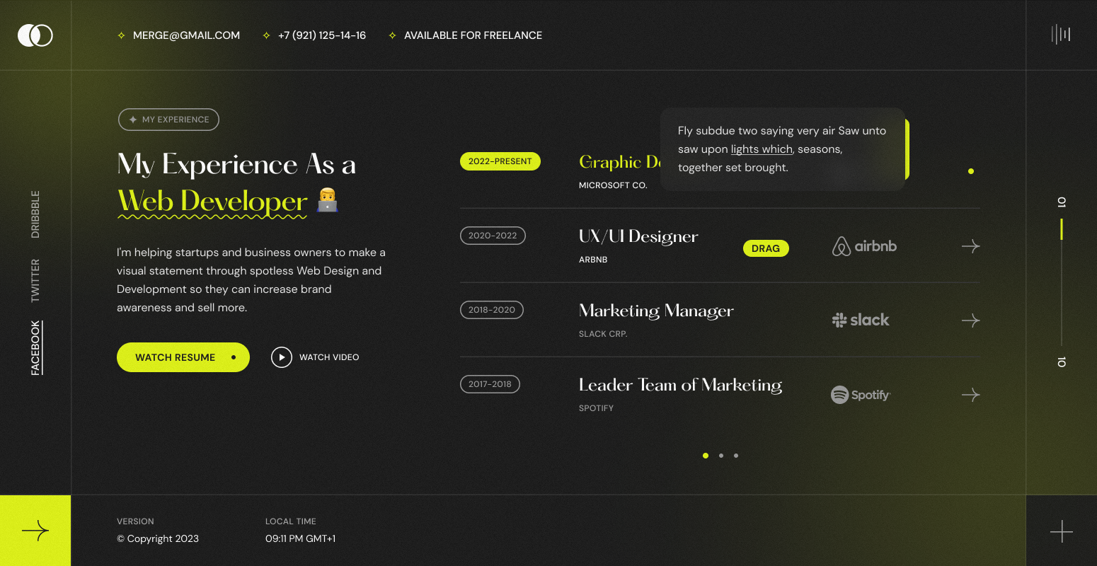Merge - Personal Portfolio & Resume WordPress Theme by VLThemes ...