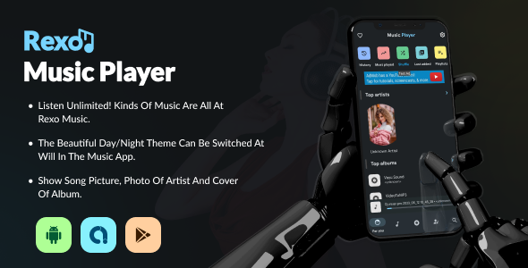 Rexo Music Player | Oflline Music Player App | Admob Ads