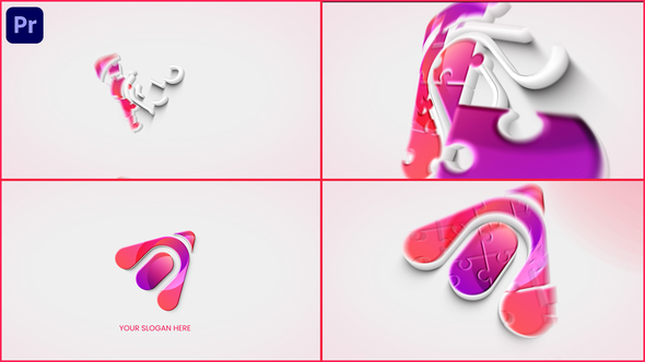 Puzzle Logo Reveal V.2 Premiere Pro template preview