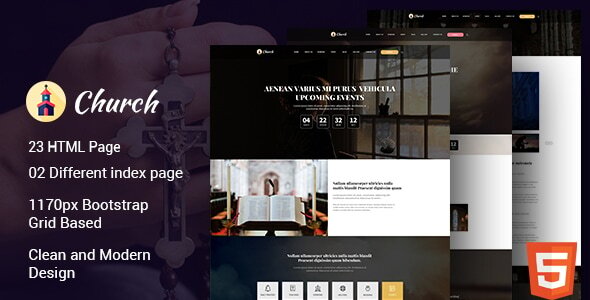 Cathedral - HTML Template is built for church