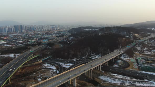 Korea Namyangju Byeollae Station Highway Interchange Road Traffic