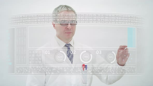 Screen with PHYSICS Text in Front of a Scientist alt