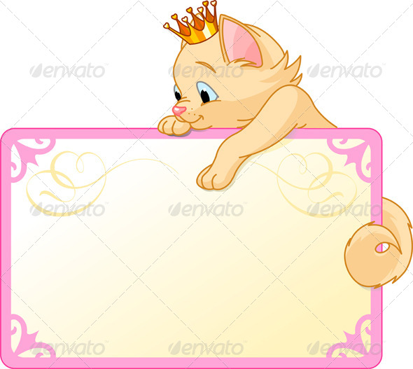 Cat Princess Invite or Placard - Animals Characters