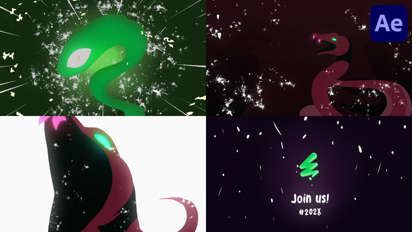 New Year Snake Opener | After Effects Openers template preview