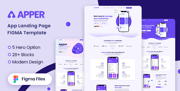 APPER - App Landing Page Figma Template