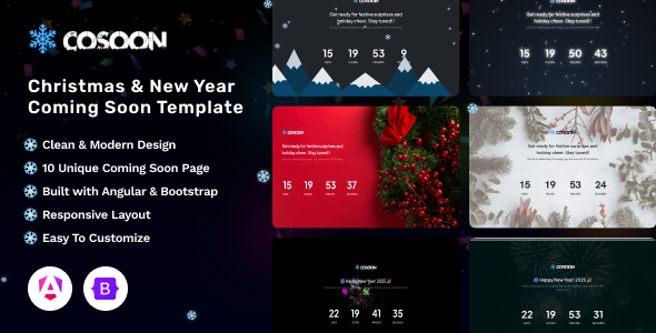 Cosoon - Angular Christmas & New Year Coming Soon Template
