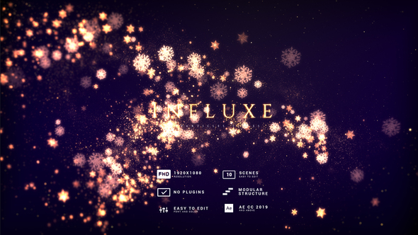 Golden Snowflakes Flow Titles Titles template preview
