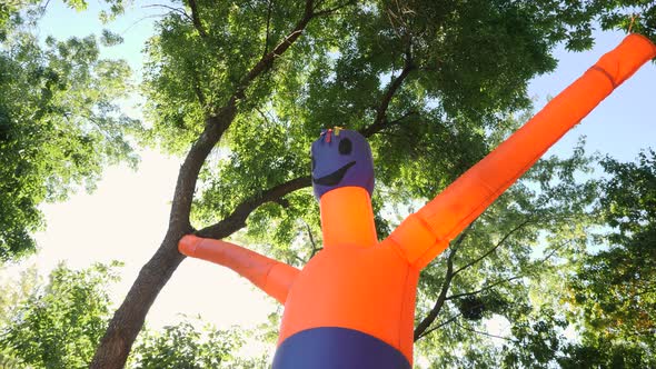 Air Generic Advertising Sign. Inflatable Orange Wacky Dancer Tube Man Flailing Arms Invites To the alt