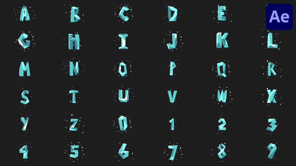 Christmas Ice Font Alphabet | After Effects Elements template preview