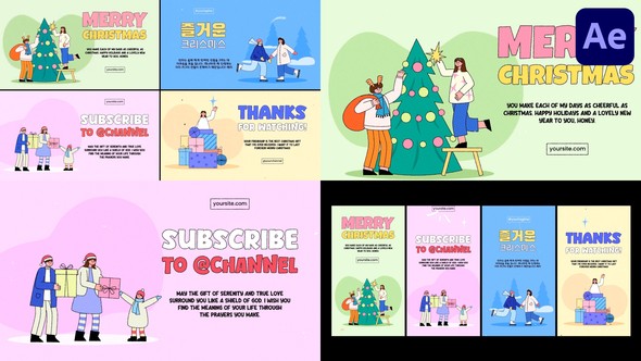 Merry Christmas Typography | After Effects Titles template preview