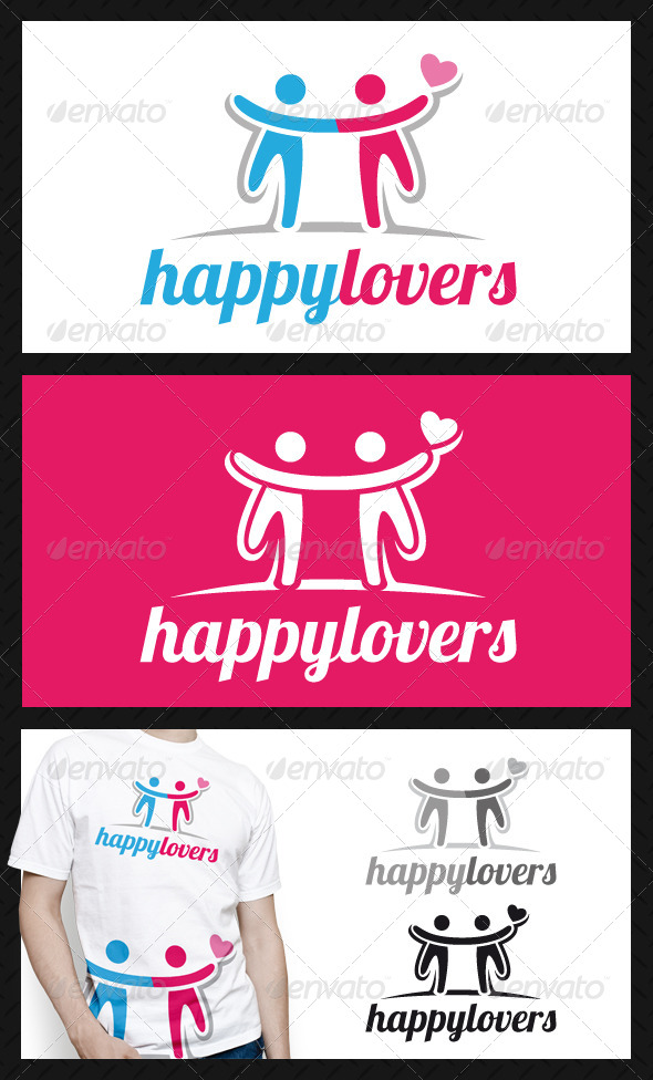 Happy Lovers Logo Template - Humans Logo Templates