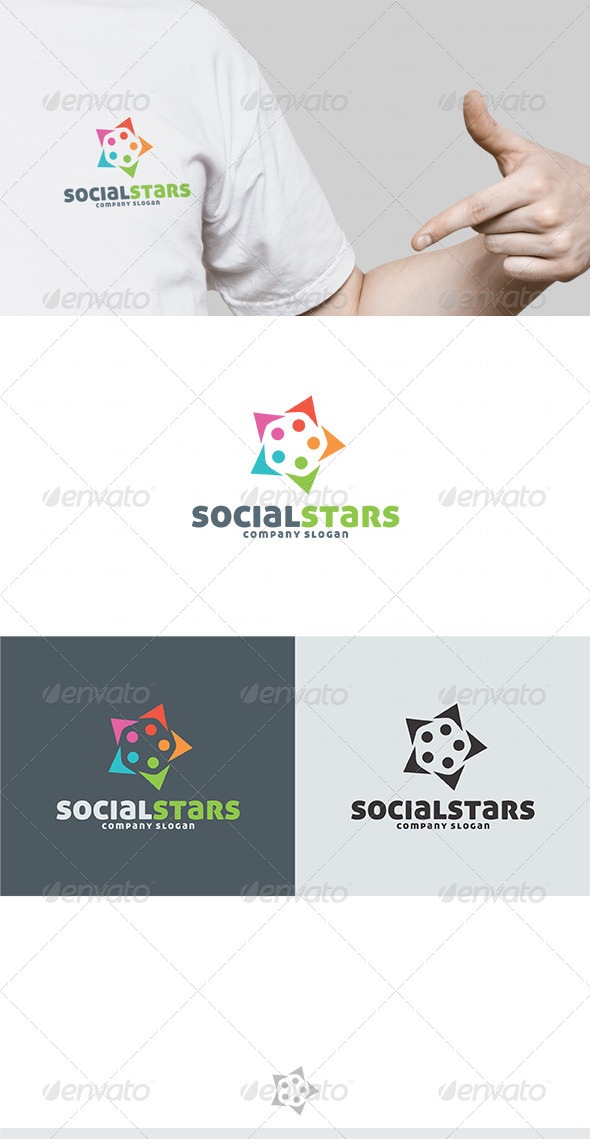 Social Stars Logo - Vector Abstract