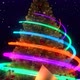 Golden Christmas Tree And Snow With Light Streaks Decorations And Gifts - VideoHive Item for Sale