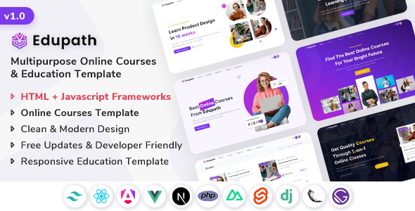 Edupath – Multipurpose Online Courses & Education Lms Template 