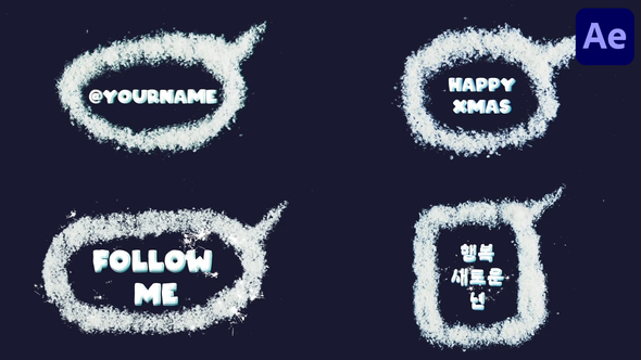 Christmas Snow Speech Bubbles | After Effects Titles template preview