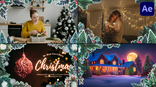 Christmas And New Year Frames | After Effects Elements template preview