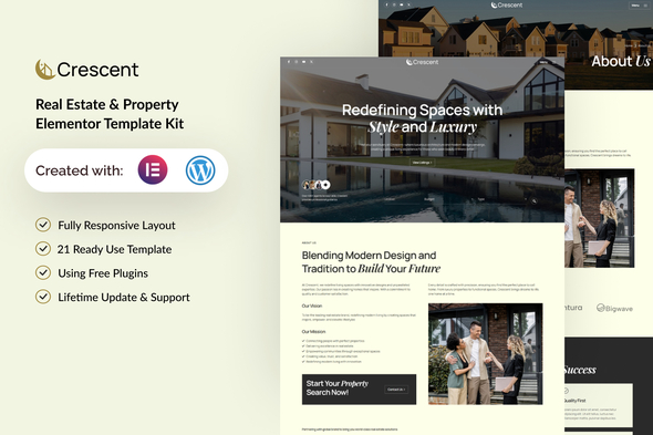 Crescent - Real Estate & Property Elementor Template Kit