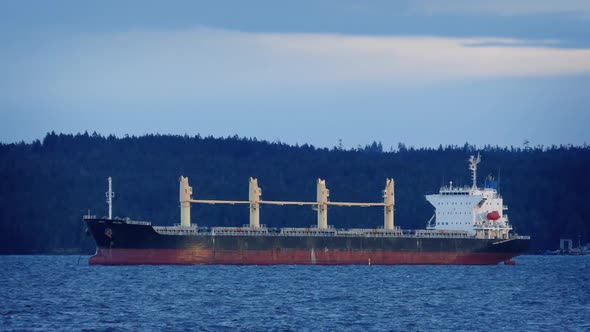 Tanker In The Bay At Sunset alt