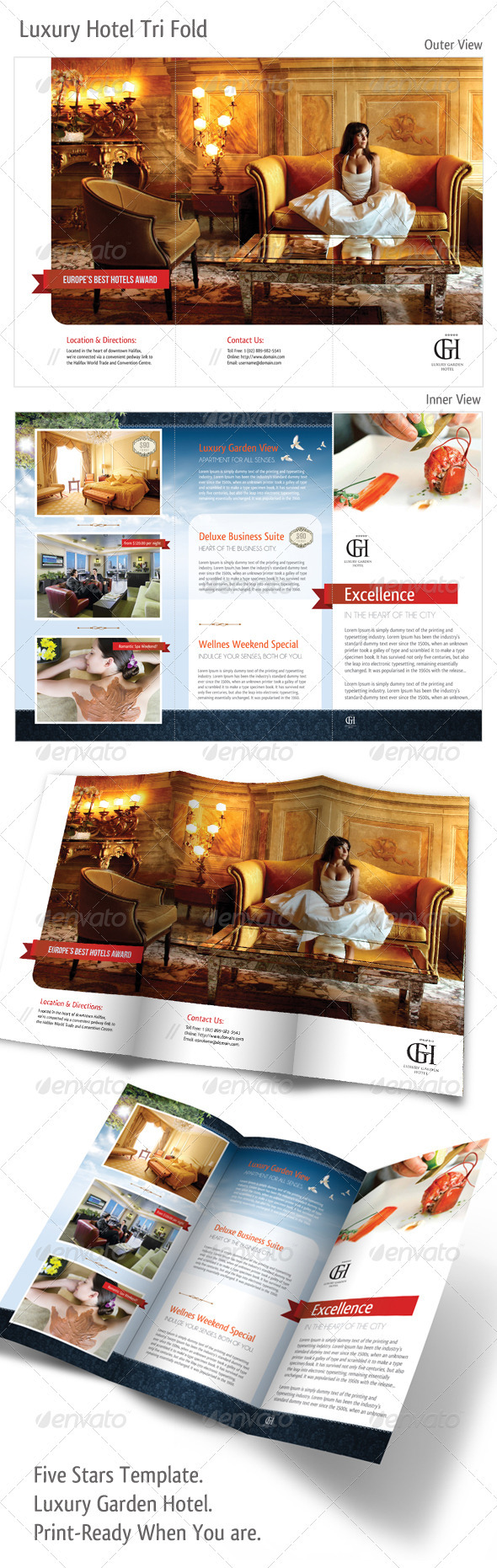 Tri-fold: Luxury Garden Hotel - Corporate Brochures
