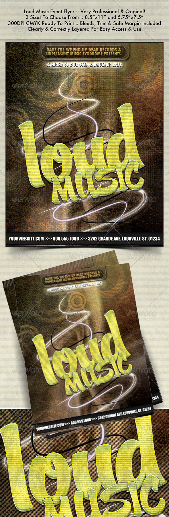 Loud Music Night Club Flyer - Clubs & Parties Events