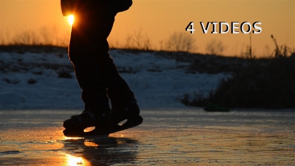 Ice Skater in Sunset 1 - 4 Videos