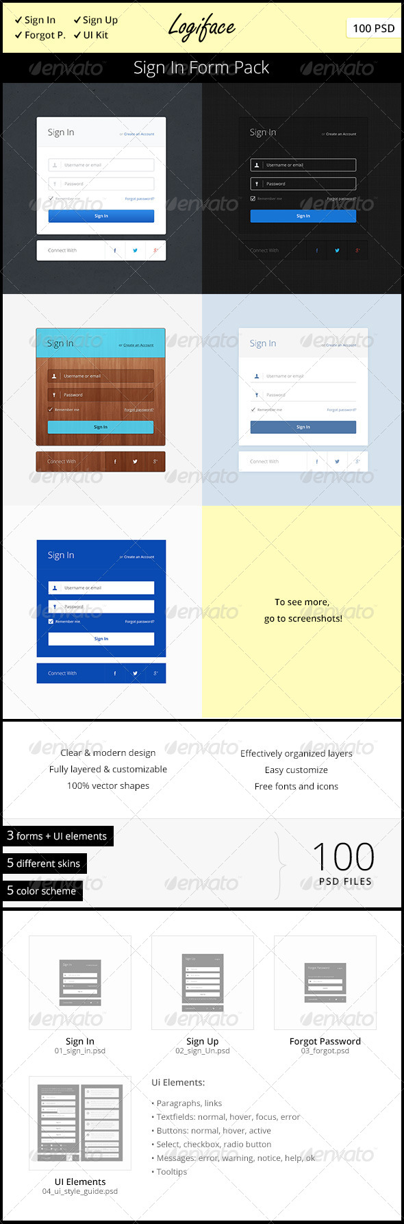 Logiface – Sign In Form Pack - Forms Web Elements