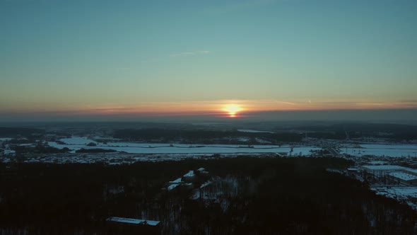 Winter Sunset Aerial View alt