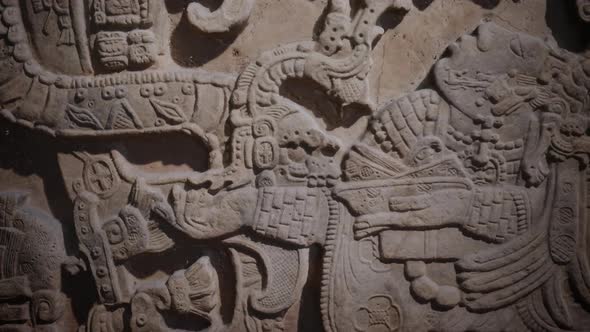 Mayan stone bass-relief lintel 25 A
