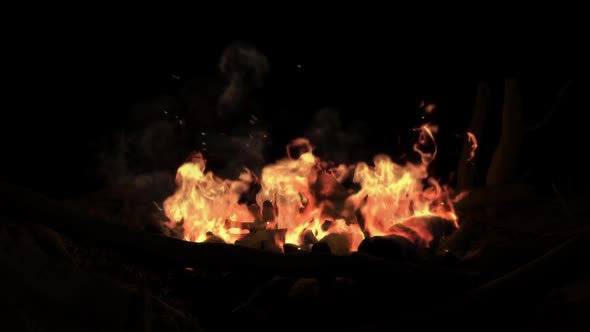 Campfire On A Black Background