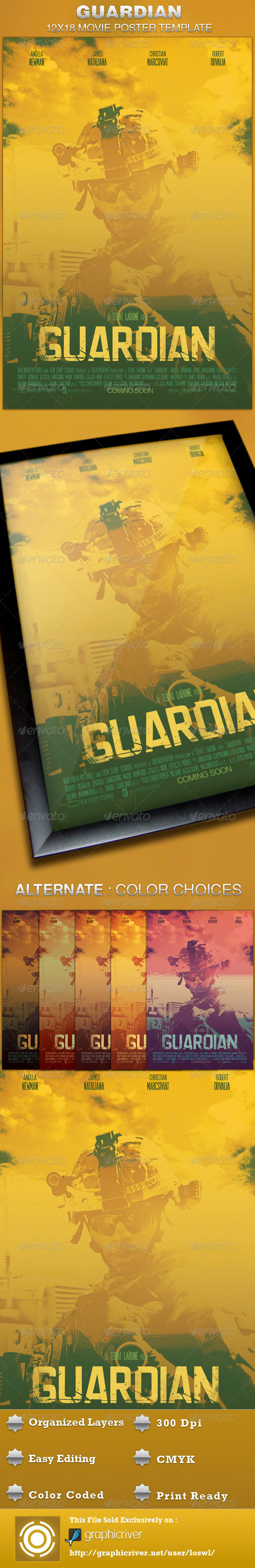 Guardian Movie Poster Template - Church Flyers