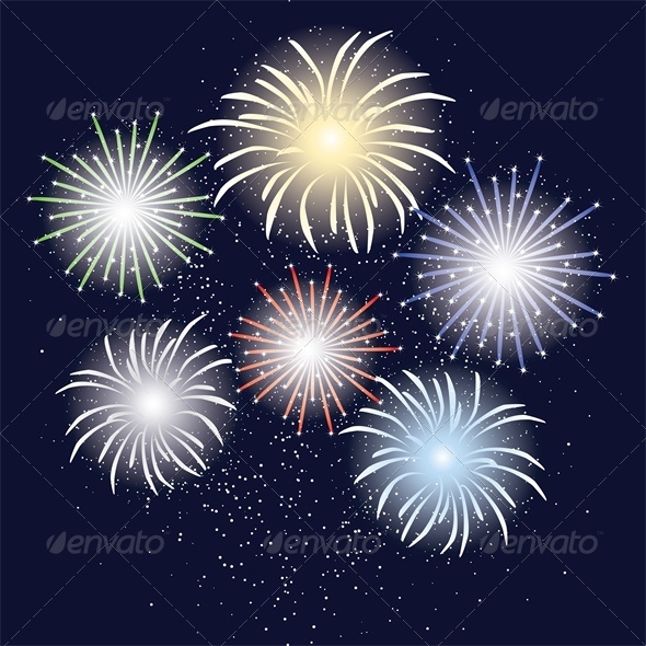 Holliday Fireworks in Dark Sky - Miscellaneous Seasons/Holidays