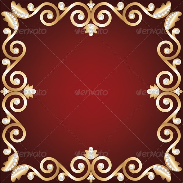 Background with Gold Jewelry Frame - Backgrounds Decorative