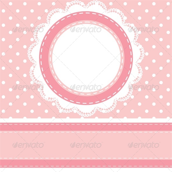 Baby Shower Card with Polka Dot Background - Backgrounds Decorative