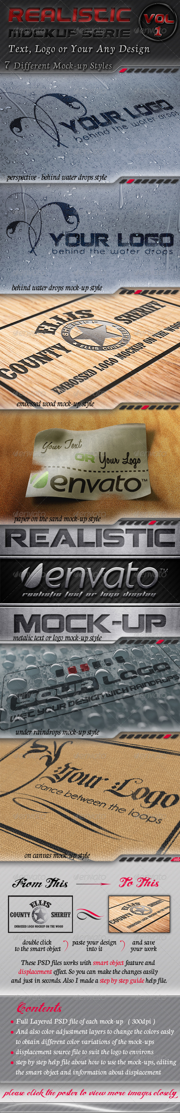 7 Logo Mockups Serie 1 - Realistic Display - Logo Product Mock-Ups