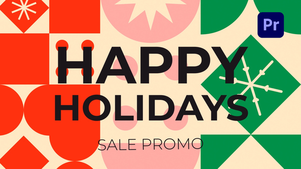 Bold Bauhaus Xmas Premiere Pro template preview