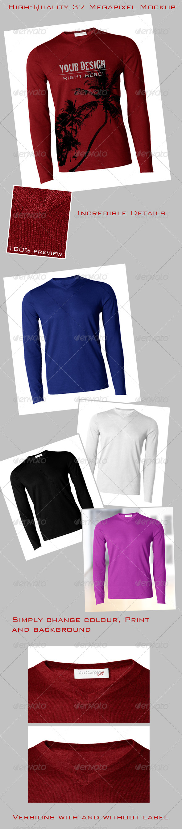 Pullover / Longsleeve / Sweater Mock-Up, Male - Miscellaneous Apparel