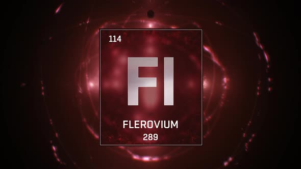 Flerovium as Element 114 of the Periodic Table on Eed Background