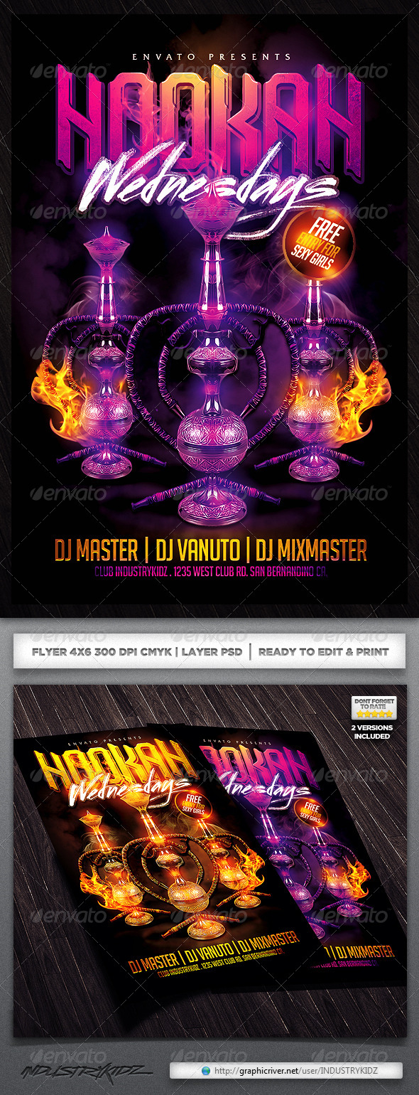 Hookah Flyer Template - Clubs & Parties Events