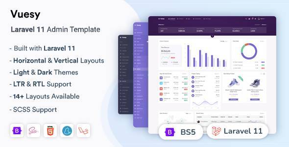 Vuesy - Laravel 11 Admin & Dashboard Template