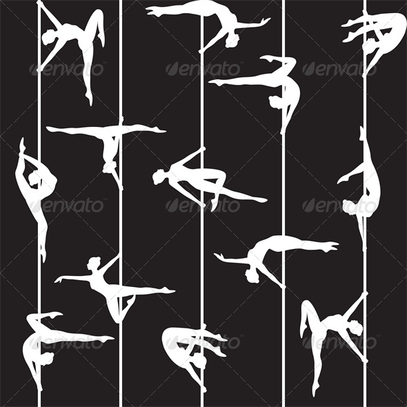 Pole Dancer Silhouette - Sports/Activity Conceptual