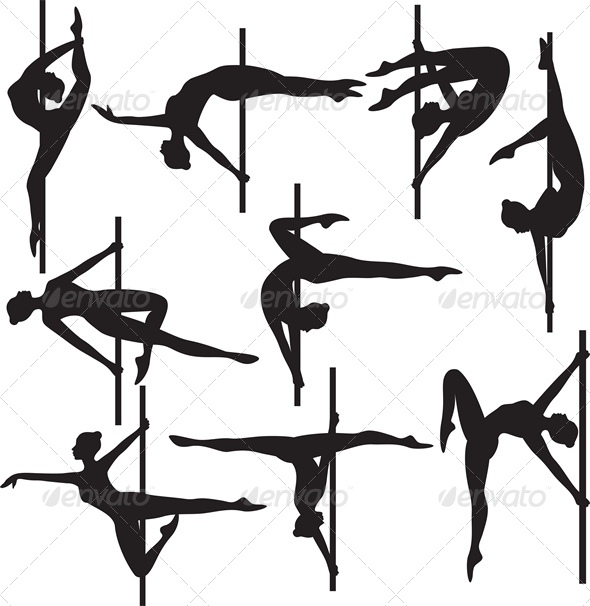Pole Dancer Silhouette - Sports/Activity Conceptual