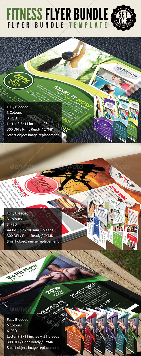 Fitness Flyer Set 1 - Flyers Print Templates