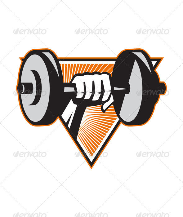 Hand Lifting Dumbbell Retro - Sports/Activity Conceptual