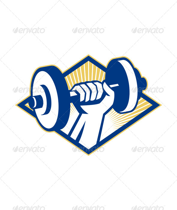 Hand Lifting Dumbbell Retro - Sports/Activity Conceptual