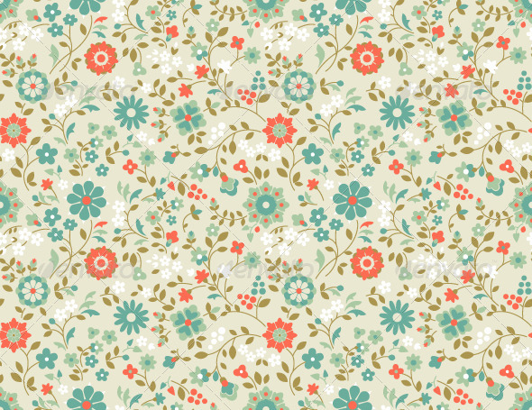 Seamless Floral Pattern. - Backgrounds Decorative