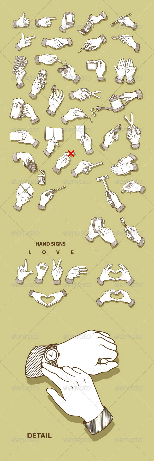 Hands Sketch - People Characters
